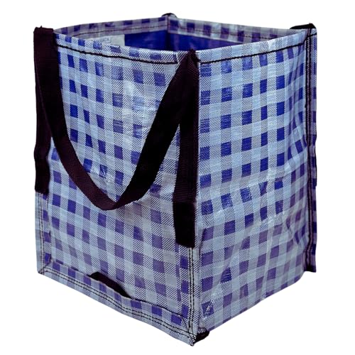 DURASACK Heavy Duty Storage Tote Bag 22-Gallon, Gingham Blue - color: Gingham Blue, size: Single