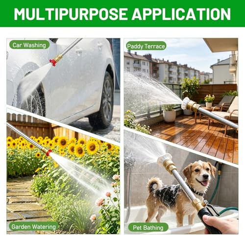2026 Upgraded Jet Nozzle Power Washer for Garden Hose (Gray) - color: Gray