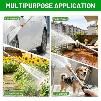 2026 Upgraded Jet Nozzle Power Washer for Garden Hose (Gray) - color: Gray