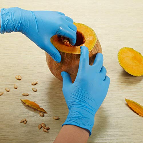 Nitrile Kids Gloves Disposable for 4-10 Years - Latex and Powder Free - for Kids Festival Preparation, Crafting, Painting, Gardening- Blue