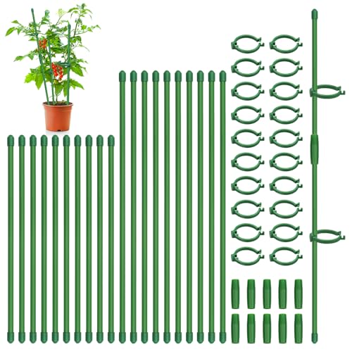 Plant Stakes, 20 Pcs Plant Sticks Stakes Support - size: 10pcs 12inch+10pcs 16inch