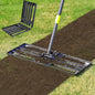 Lawn Leveling Rake,Folding 30x10 Inch Ground Plate,70 Inch Adjustable Long Handle Yard Level Tool with Curved Edge,Heavy Duty Landscaping Lawn Leveler for Grass, Golf Field, Soil Sand Dirt Spreader - size: Foldable 30"x10", 78"