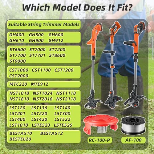 19-Pack AF-100 Weed Wacker String, Replacement for Black + Decker