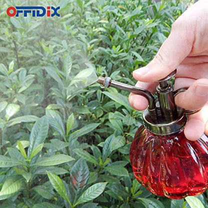 OFFIDIX Plant Mister Glass Spray Bottle for Indoor Small Plants 6.7oz Red - color: E-Red