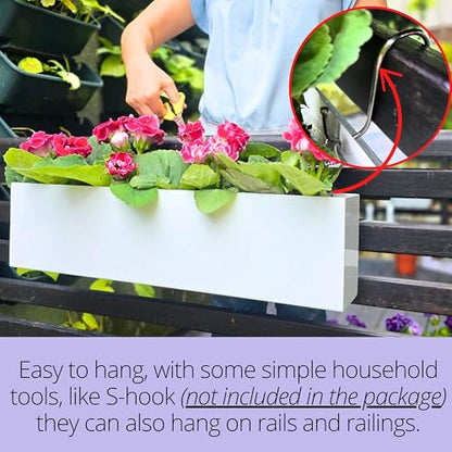 LaLaGreen Outdoor Wall Planters (24in, 2 Pack) Window Flower Box for Plants - size: 24" x 2 Pack