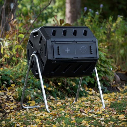 FCMP Outdoor IM4000 Dual Chamber Tumbling Composter (37 Gallon) - size: 37 gallon