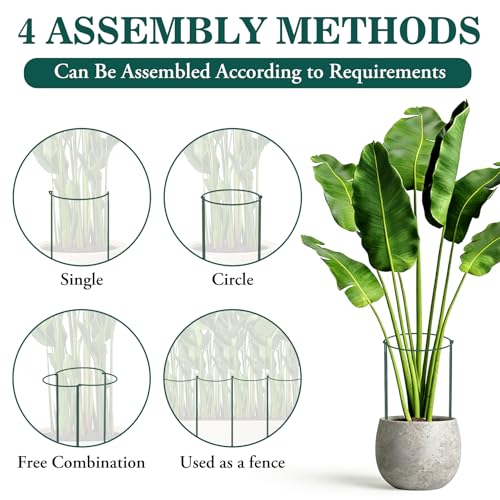 Unves 6 Pack Peony Cages and Supports, 24" x 10" Plant Support Stakes - size: 10" W x 24" H