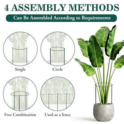 Unves 6 Pack Peony Cages and Supports, 24" x 10" Plant Support Stakes - size: 10" W x 24" H