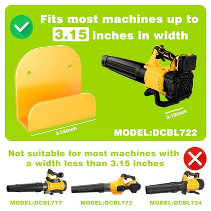 Leaf Blower Rack, Wall-Mounted Tool Hanger Compatible with DCBL722, Hedge Trimmers, Grass Trimmers, Garden Power Tools & Garage Organization, 1 Pack - color: Yellow-1 Pack