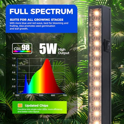 Barrina T5 LED Grow Lights, 5W 1FT, Linkable Plant Lights, Yellow, 8 Packs - color: Yellow, size: 1FT-Black Cover