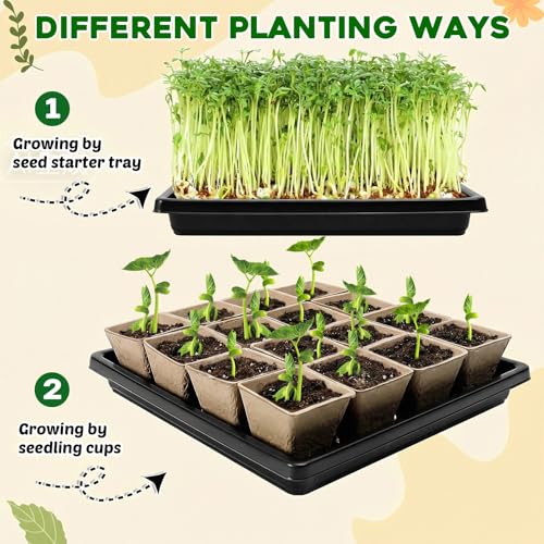 5PCS Seed Starter Tray with 90PCS Square Seed Peat Pots,Seed Starter Kit