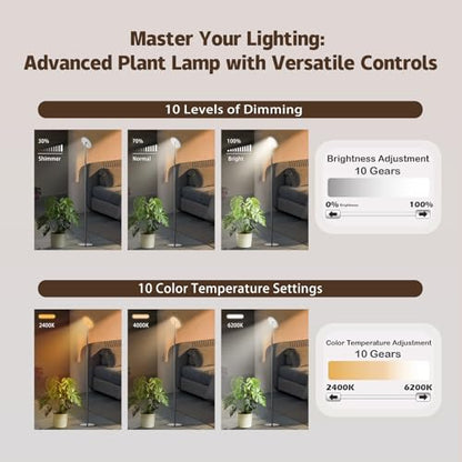 Grow Lights for Indoor Plants, 40W Full Spectrum Tall Grow Light, 85 Inch - size: 2300-6500K with 4/8/12H Timer