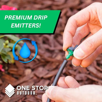 (50-Pack) - 2 Gallons Per Hour Pressure Compensating Drip Emitters on Barb - Premium Drippers for Drip Irrigation (Works with Netafim, Rainbird, Raindrip etc.) (Standard 2 GPH, 50) - style: Standard 2 GPH