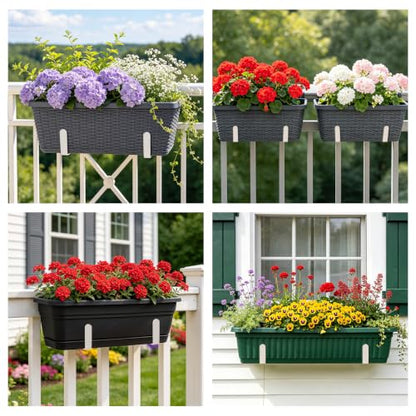 Window Box Bracket,Adjustable Planter Box Brackets,White,6Pack - color: White, size: 6PCS