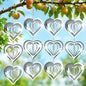 Reflective Wind Spinners for Outdoors, 12 PCS Stainless Steel Bird Control Discs with 360° Swivel Hooks, Humane 3D Hanging Ornament for Garden, Patio, Balcony & Orchard