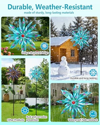 82 Inch Large Metal Wind Spinners for Outdoors