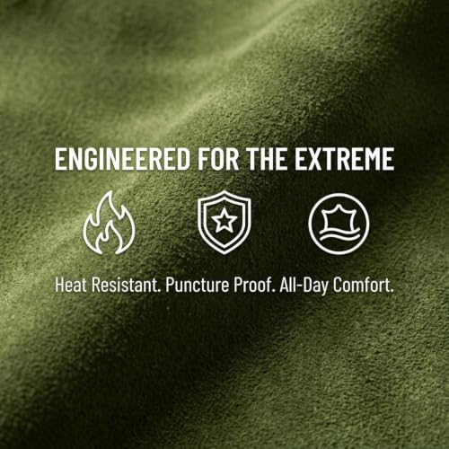 Welding Gloves for Men, Fireproof and Heat Resistant Green-XL - color: Black-green, size: X-Large