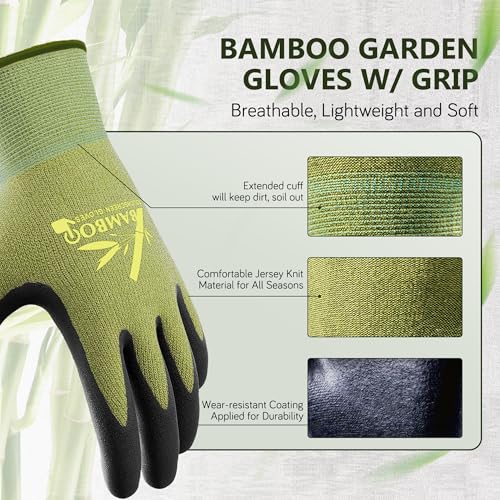COOLJOB 2 Pairs Gardening Working Gloves, Touchscreen, Nitrile Coated, M - size: Medium (Pack of 2)