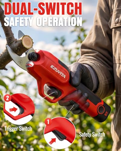 Cordless Electric Pruning Shears - color: Red and Black