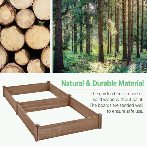 Yaheetech Wooden Raised Garden Bed Outdoor Planter Box, Dark Brown - color: Dark Brown, size: 8ft x 4ft