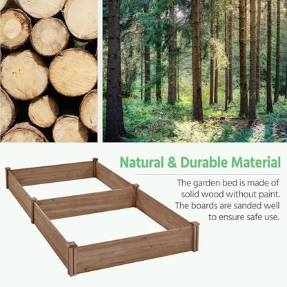 Yaheetech Wooden Raised Garden Bed Outdoor Planter Box, Dark Brown - color: Dark Brown, size: 8ft x 4ft