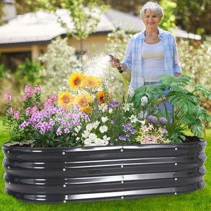 Galvanized Raised Garden Bed Outdoor, 4x2x1ft, 2 Pack, Grey - color: Gray, size: 4×2×1ft (2 Packs)