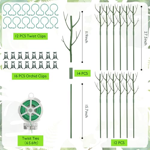 12 Pack Monstera Plant Support Stakes, Detachable Plant Stakes - color: 12Pack-27.5 Inch