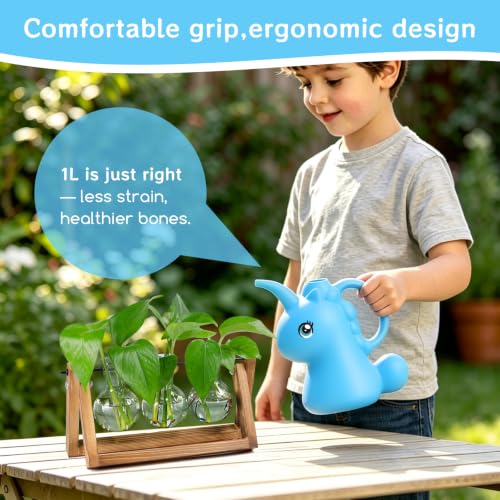XXXFLOWER Small Watering Can for Indoor Plants 1/4 Gallon 1L Blue - size: Blue