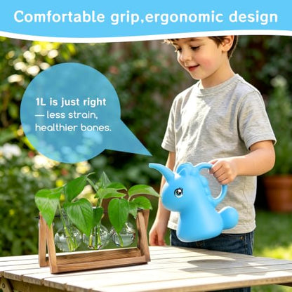 XXXFLOWER Small Watering Can for Indoor Plants 1/4 Gallon 1L Blue - size: Blue