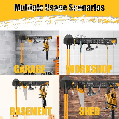 Wall Mounted Garage Tool Organizer with Hooks & Panels