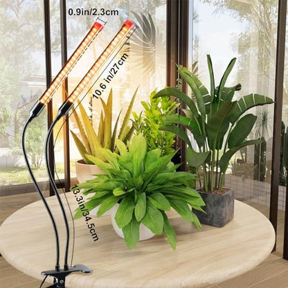 Small 2Head Clip Grow Lights for Indoor Plants, Seed Starting - size: Clip 2Head 18W
