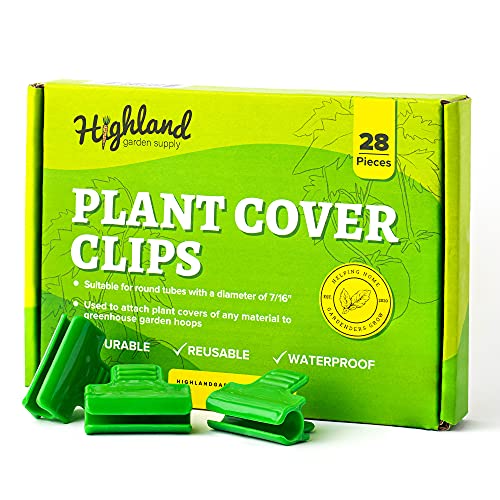Greenhouse Clips Plant Cover Clamps for Greenhouse Net Cover Clips for Pipes & Hoop Snap Clamps for PVC Net Tunnel Green House Hoops Garden Row Film Cover Freeze Protection 1.5 inch 28 Pack
