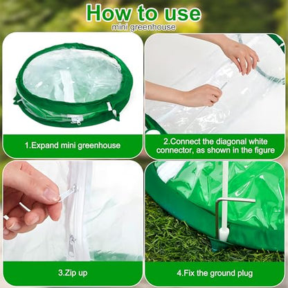 3 Pack Mini Greenhouse Cover, PVC, 22.8×12.6 Inch