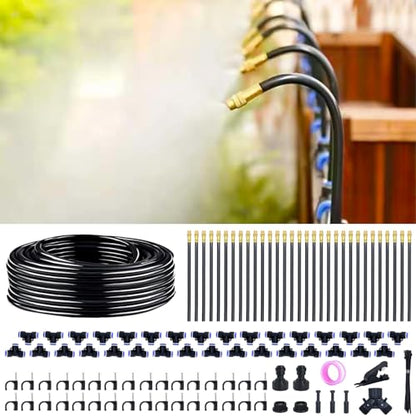 Thiswing 360° Adjustable Drip Irrigation System with 32 Nozzles - size: 100FT