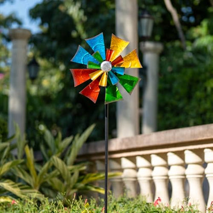 Viveta Metal Wind Spinners Outdoor, Colorful Kinetic Wind Spinner - color: Colorful-single