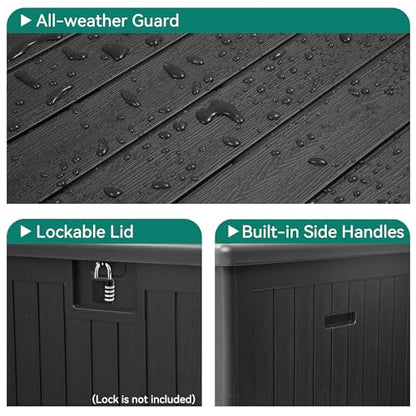YITAHOME XXL 260 Gallon Large Deck Box - color: Black, size: 230 Gallon Standard