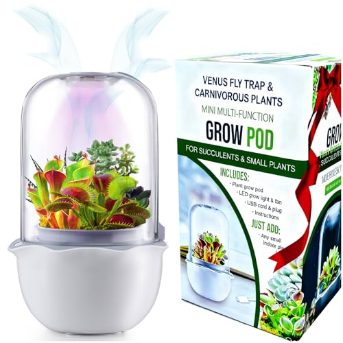 Smart Venus Fly Trap Terrarium Pot with Timer&Fan, Mini Plant Terrarium Kit
