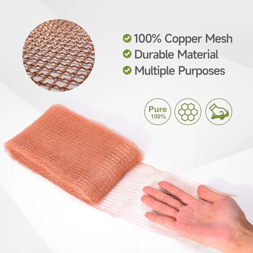 5th Gen Copper Mesh Rodent Control Set, 4in x 30ft Premium Pure Copper Wool - size: 30FT