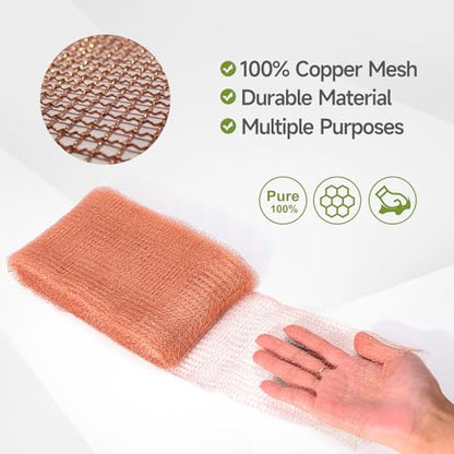 5th Gen Copper Mesh Rodent Control Set, 4in x 30ft Premium Pure Copper Wool - size: 30FT