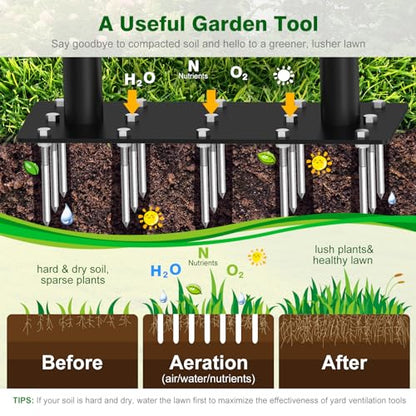 Lawn Aerator Tool - Grass & Soil Aerator for Lawn & Yard Care