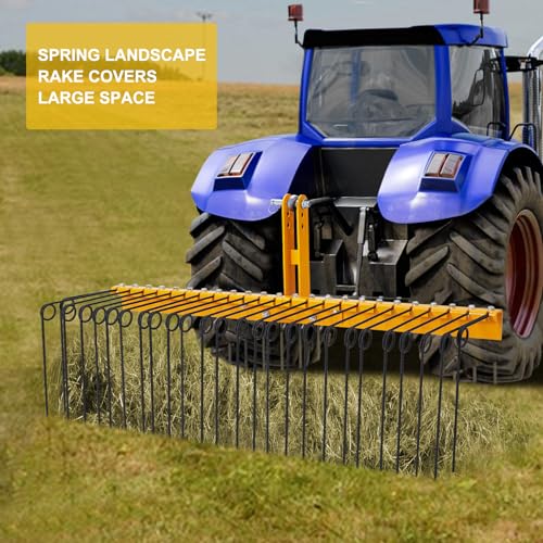 Garvee 60 Inch 3 Point Landscape Rake, Steel Tow-Behind Grass Rake - size: 60 inch