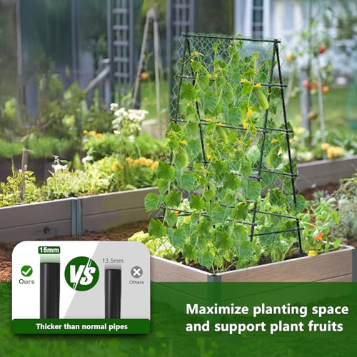 AlisisFores A-Shape Garden Trellis for Climbing Plants, Black - size: 6’