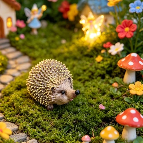 Hedgehog Figurines Sculpture Adorable Garden Statue Decoration