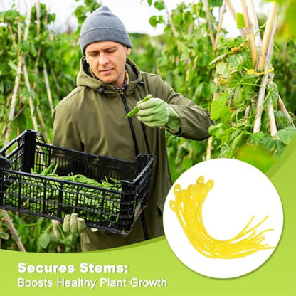 M METERXITY 48-Pack Adjustable Plant Ties, 4.7/5.9/6.7/8.2 Inch Silicone Flexible Multi-Function Garden Twist Tie for Crafts/Gift Wrapping/Gardening Plants, Reusable Support Twine [Yellow] - color: Yellow