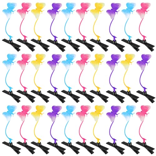30 Pcs Bean Sprout Hair Clips Plant Styles,Butterfly - style: Butterfly