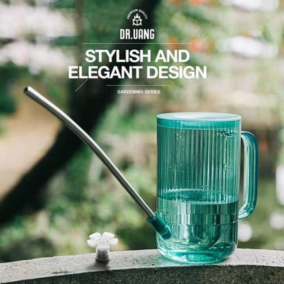 Small Watering Can Indoor Plants with Long Spout (1L, Emerald) - color: Emerald