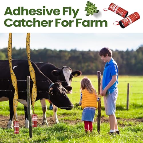 Qualirey 80 Pack Fly Strips Sticky Hanging Indoor Outdoor,Red - color: Red