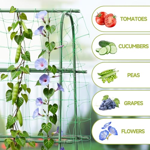 HIRALIY Cucumber Trellis for Climbing Plants, 4ft Tall, Green - size: 48"L x 31"W x 48"H-Tunnel Trellis