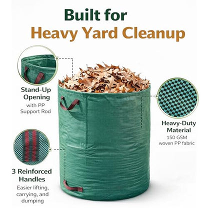 72 Gallon Garden Waste Bags 5 Pack Heavy Duty - size: 5 Count (Pack of 1)