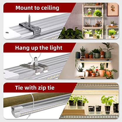 Grow Light for Plant, T8, 2FT, 192W, Full Spectrum, 8 Pack, Linkable - size: 2FT-24W